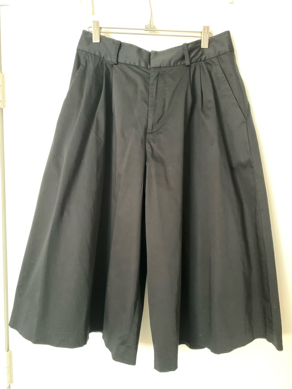 Alice + Olivia Copen Pleated Wide-Leg Pants / Culottes in Black